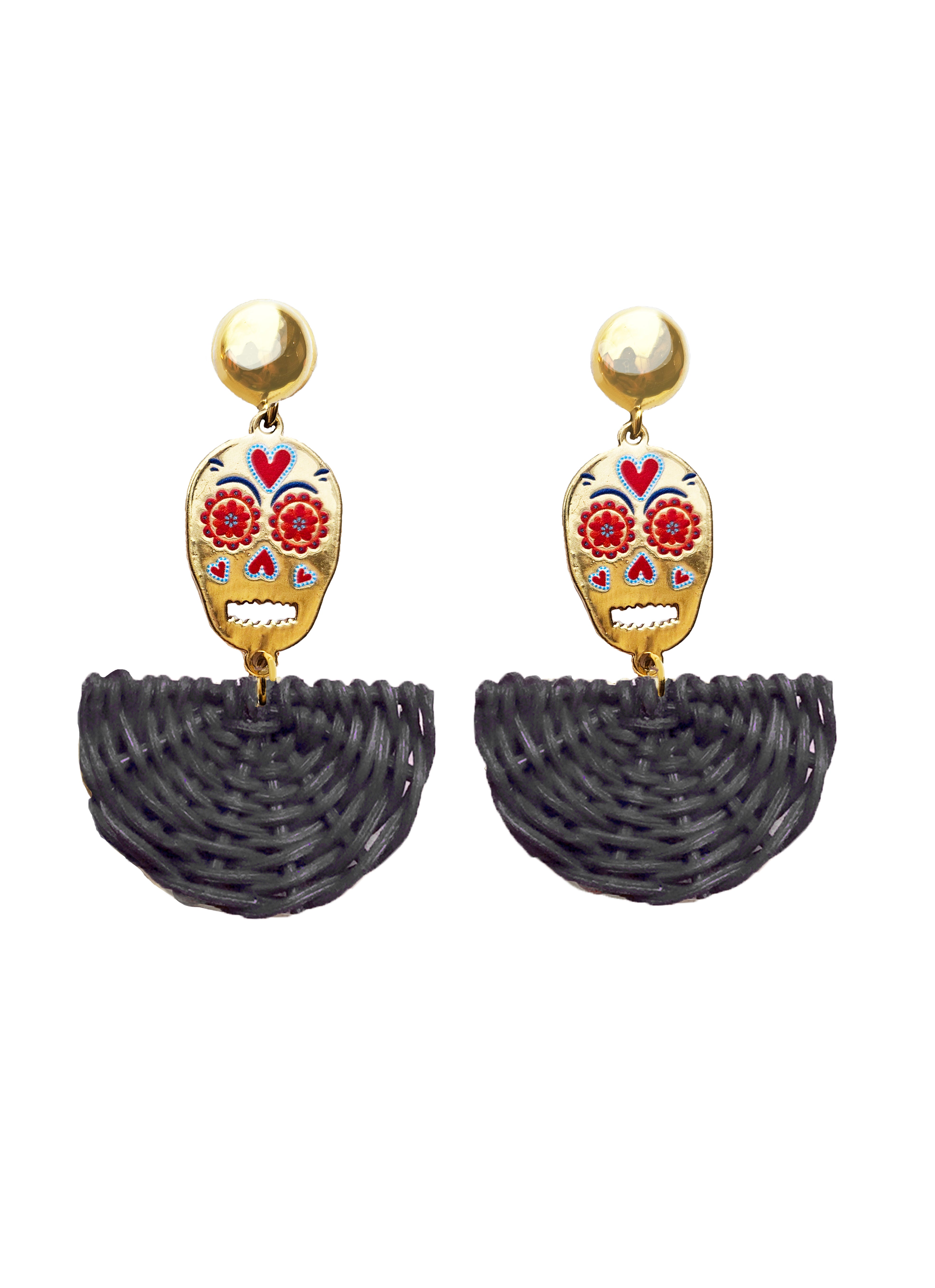 Aretes Calavera colorida