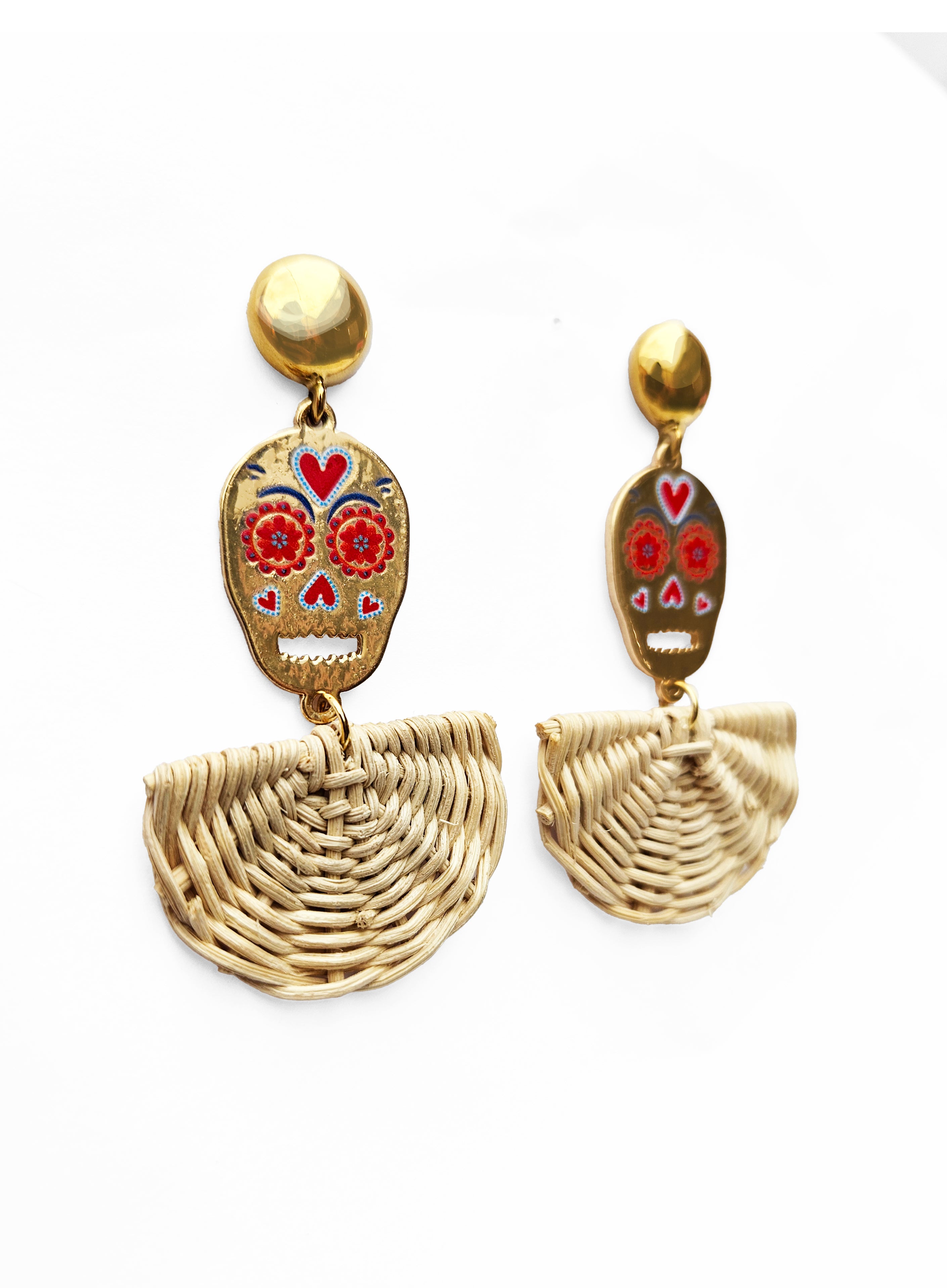 Aretes Calavera colorida