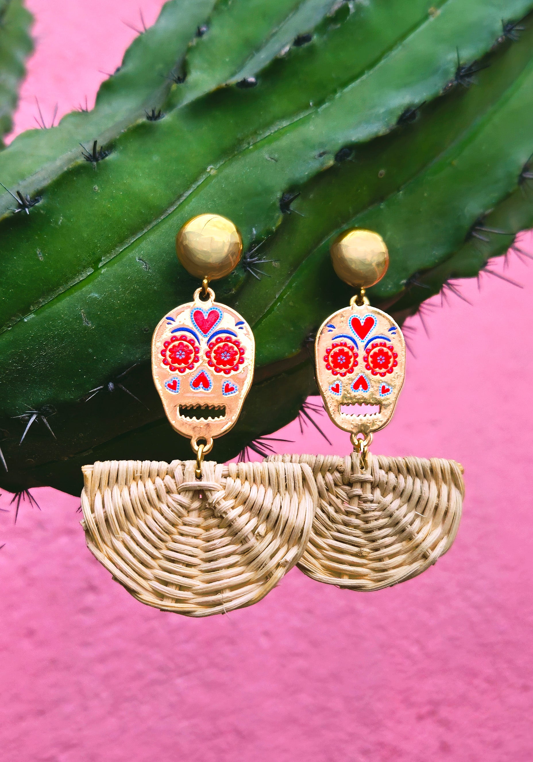 Aretes Calavera colorida