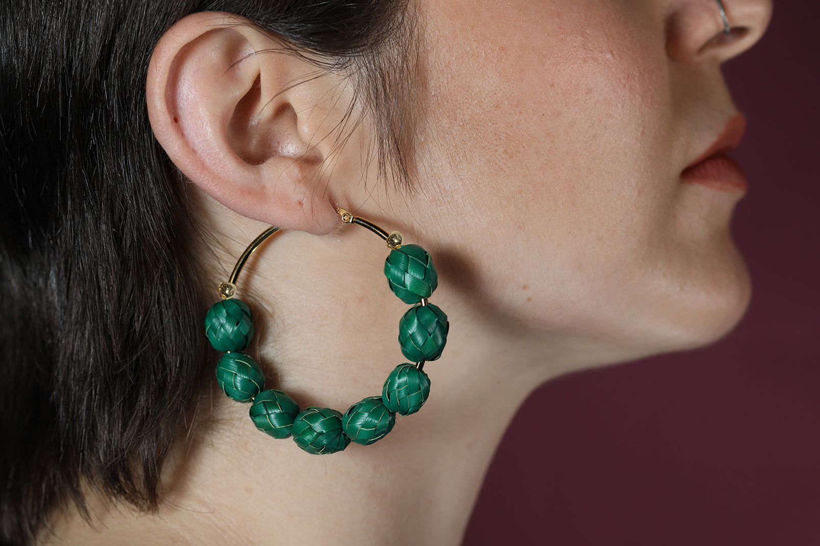 Lupita Large Palm Hoop earrings