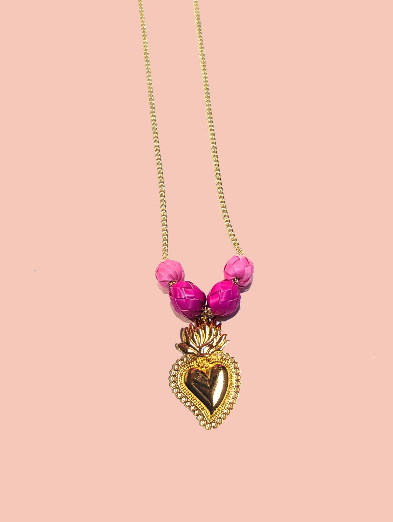 Sacred Heart Palm Necklace