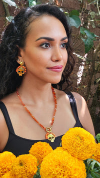 Collar Calavera Naranja
