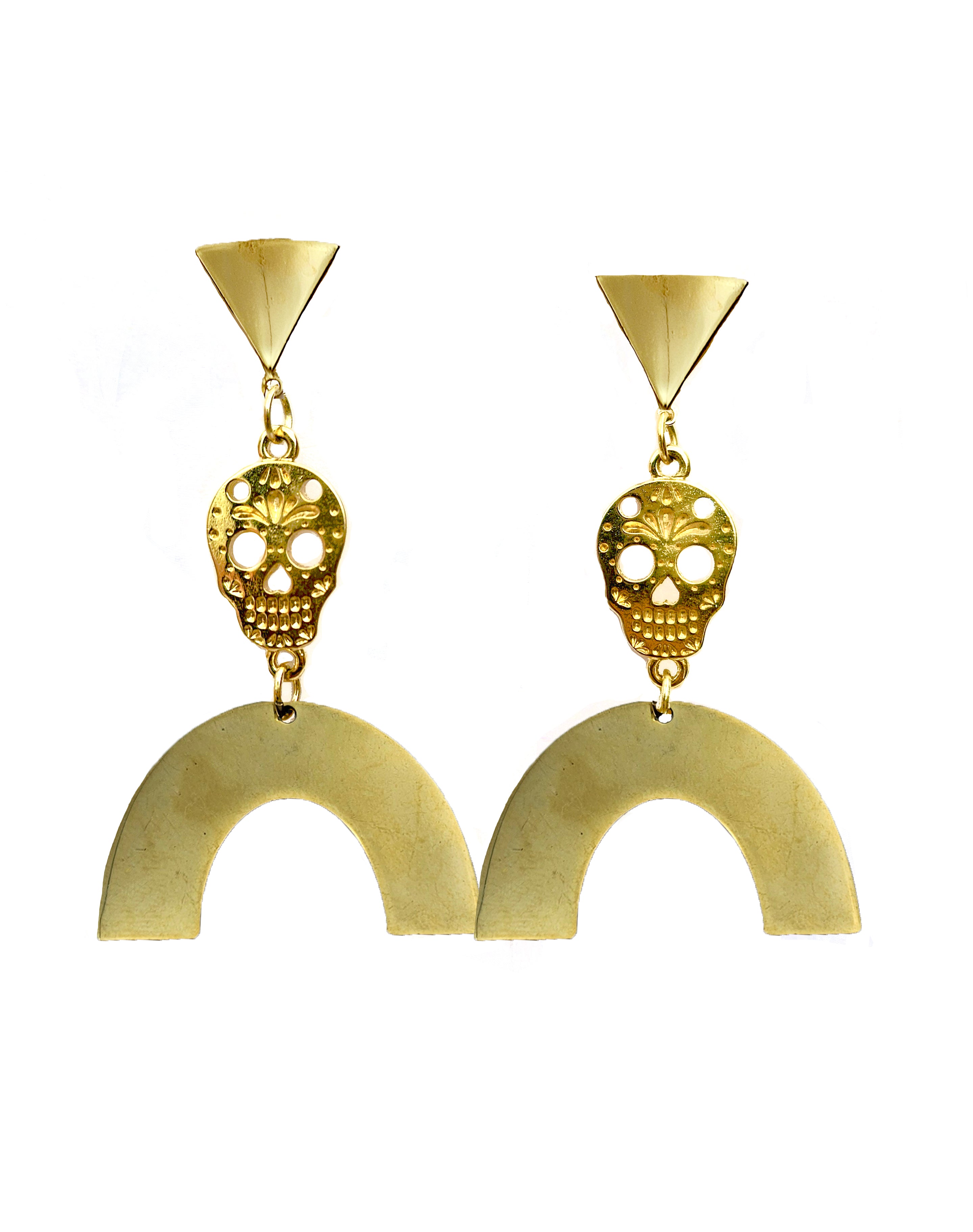 Aretes Calavera oro