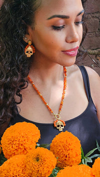 Collar Calavera Naranja