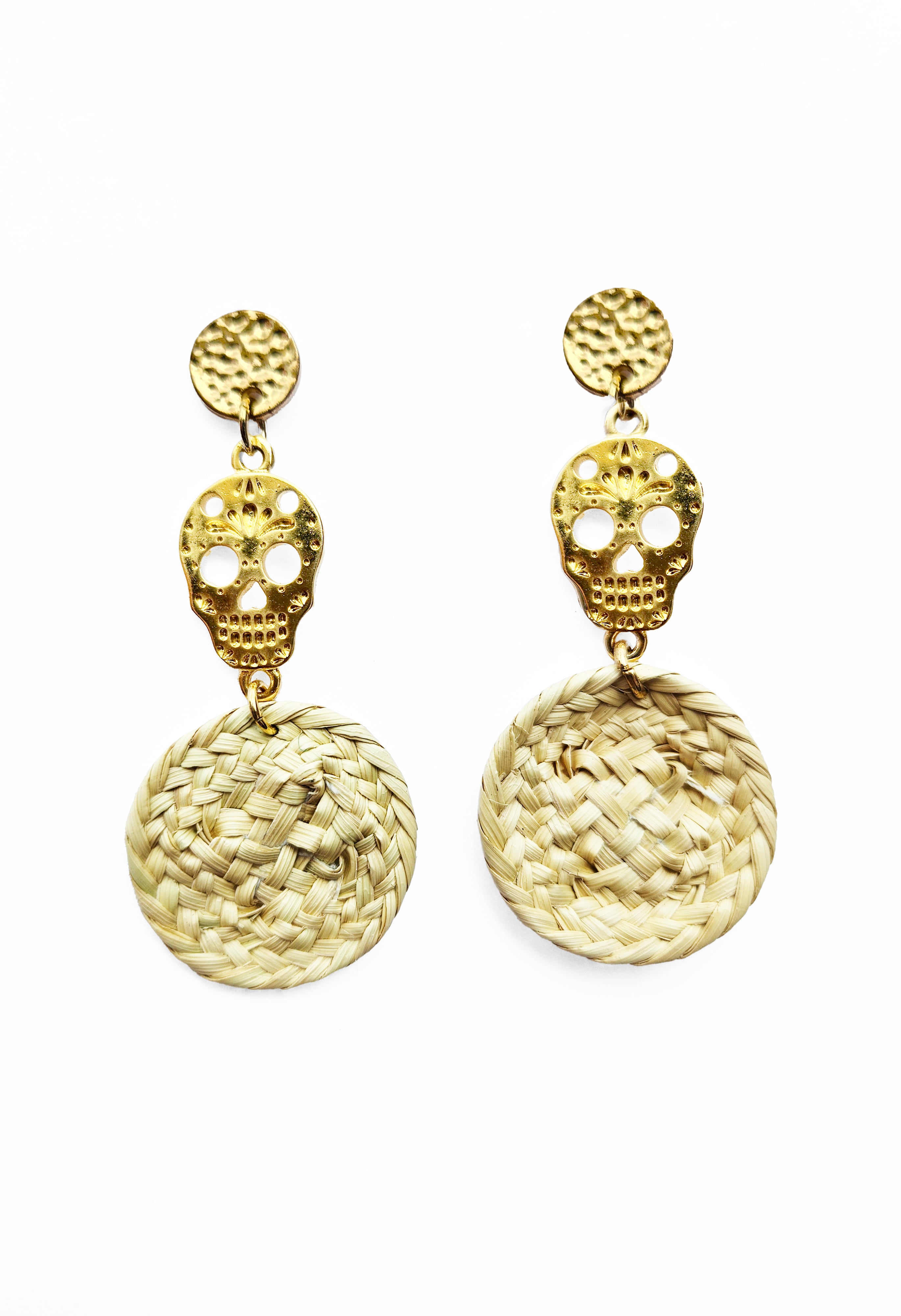 Aretes Calavera redondos