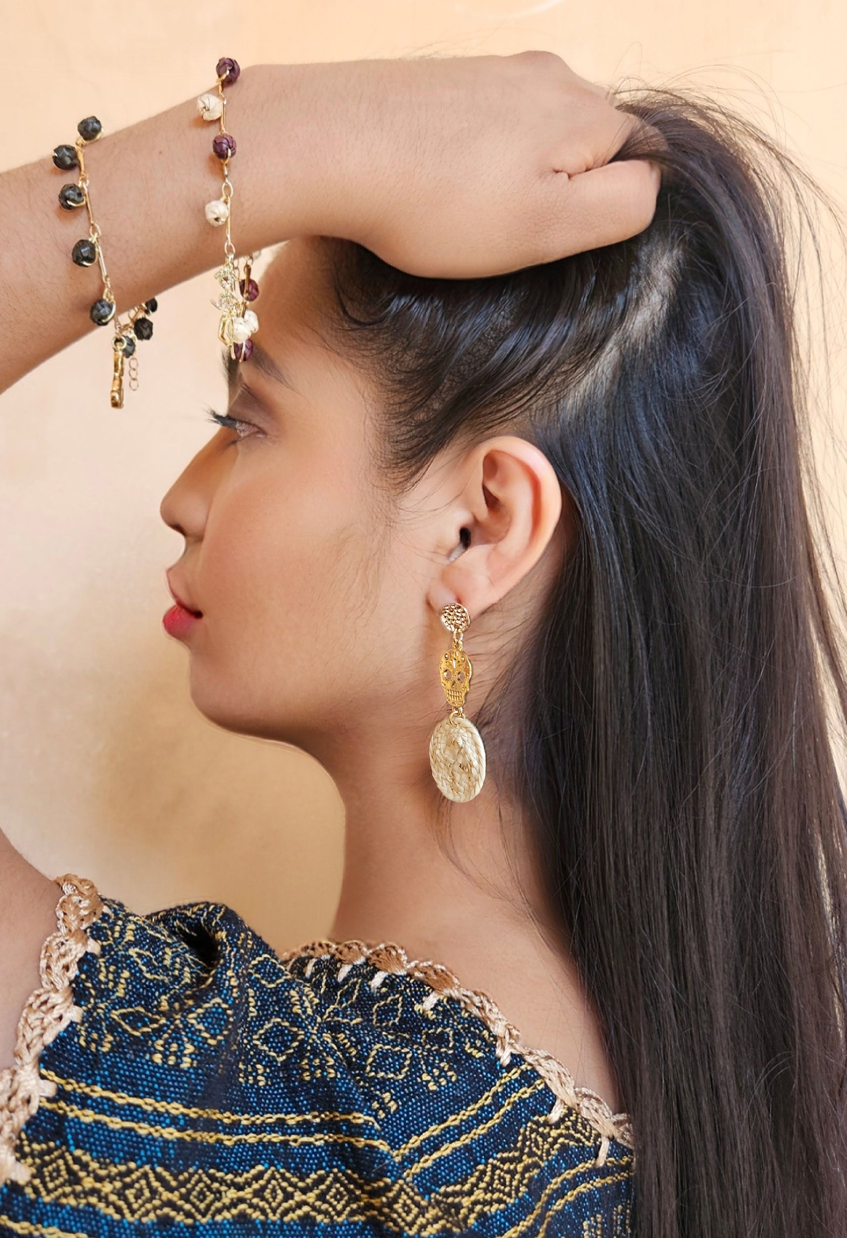 Aretes Calavera redondos