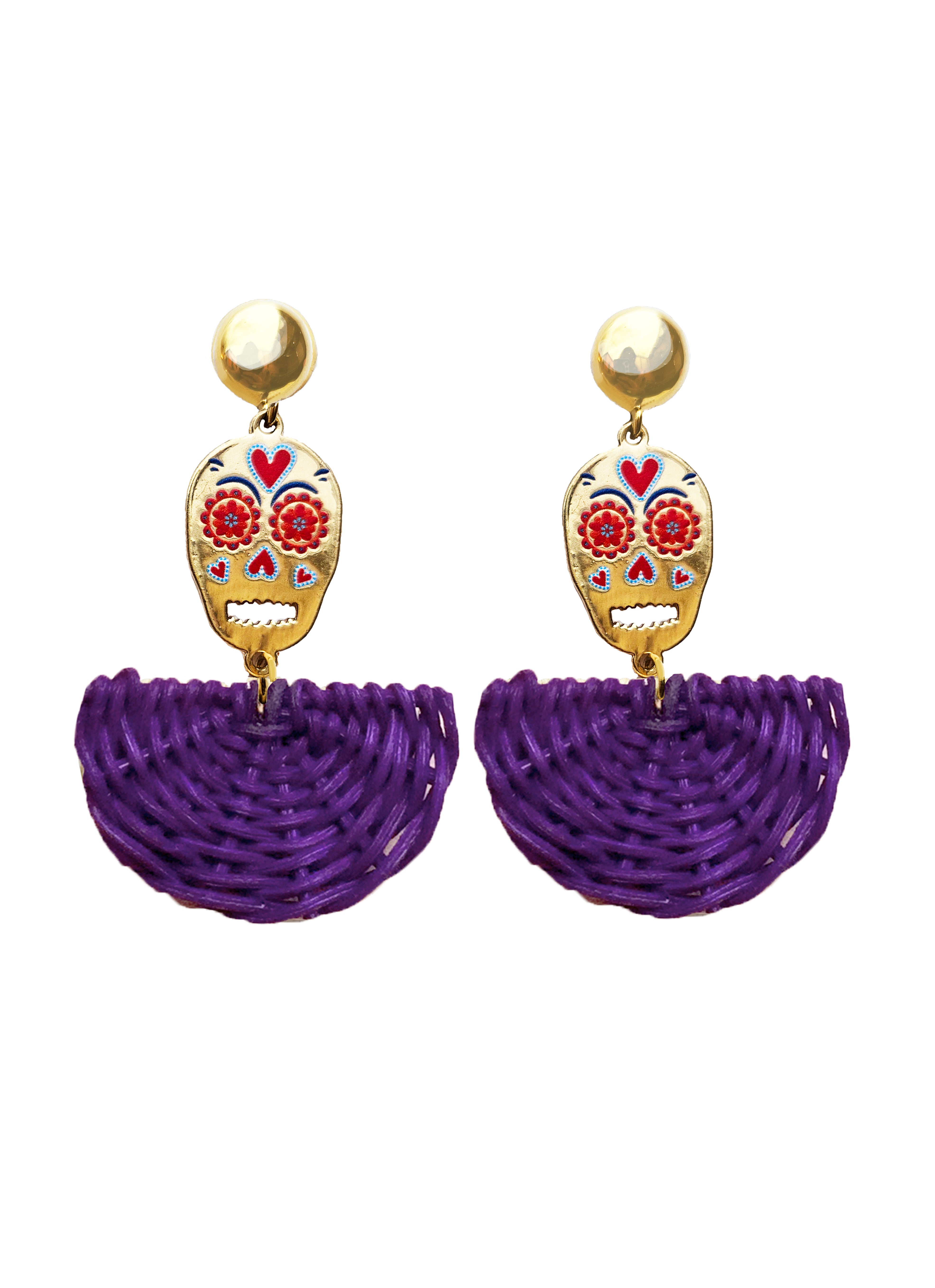 Aretes Calavera colorida