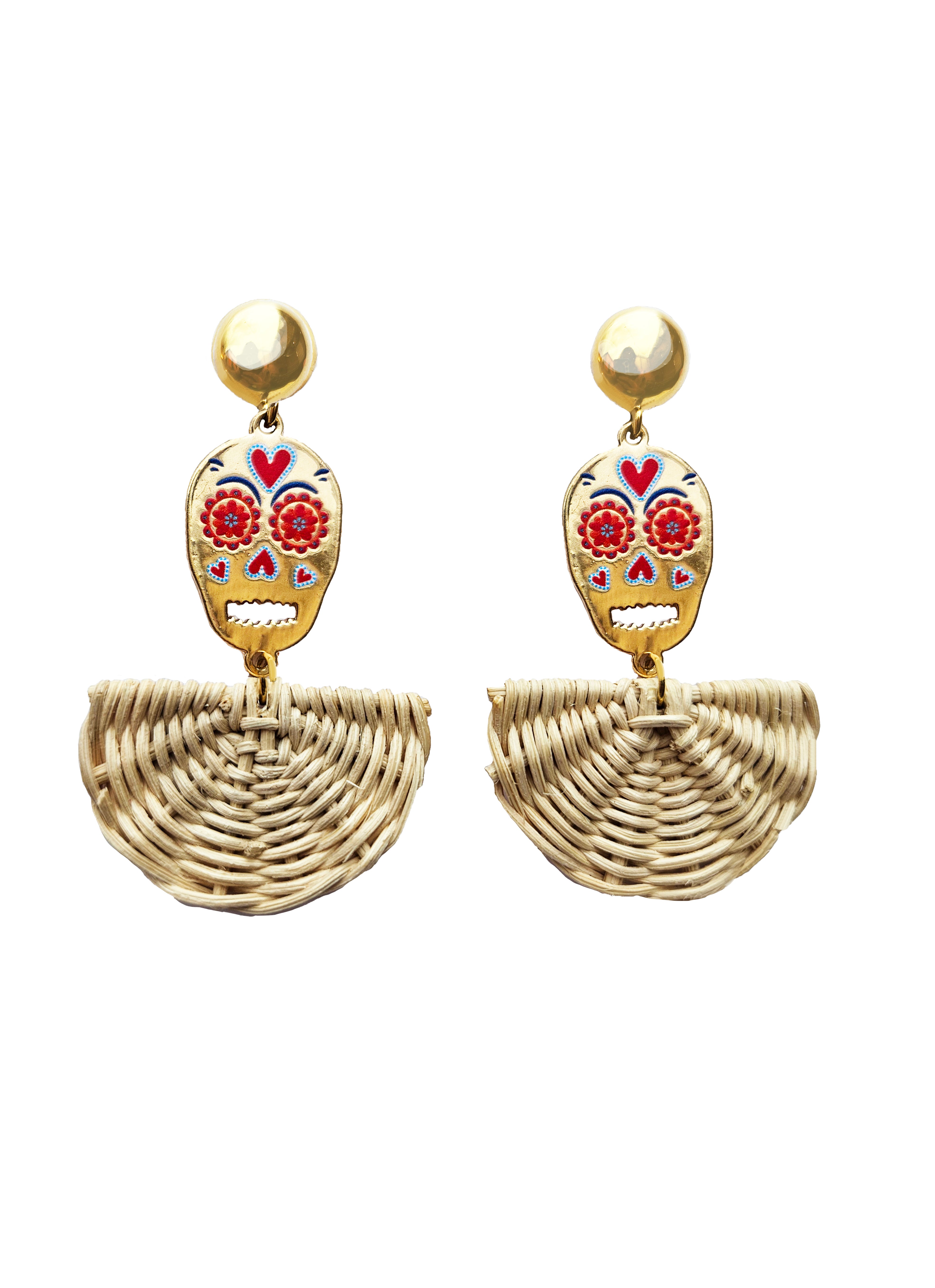 Aretes Calavera colorida