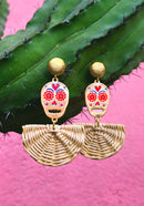 Aretes Calavera colorida