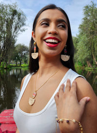 Aretes Calavera colorida