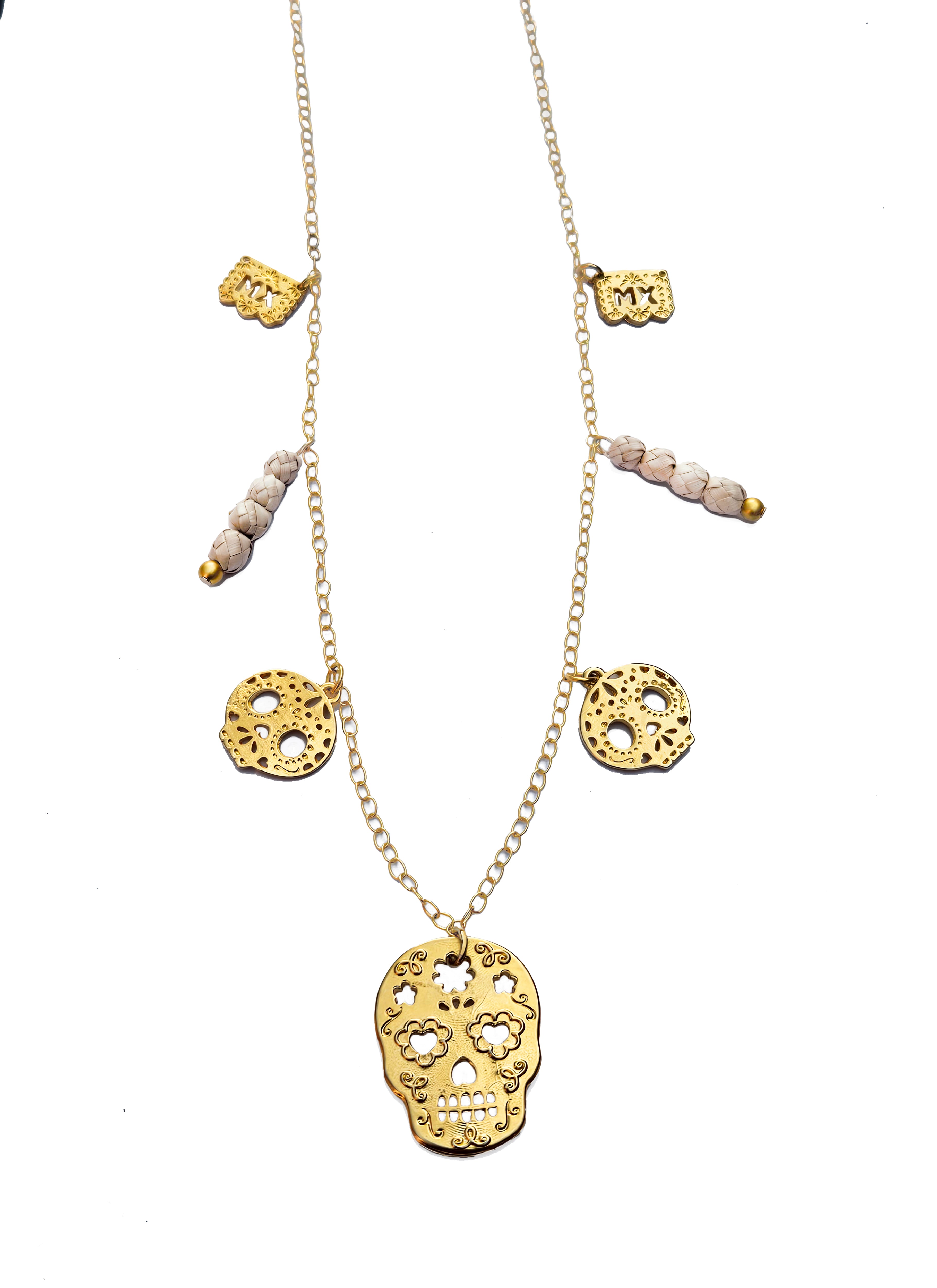 Collar Calaveras y tejidos