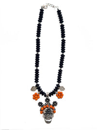 Collar Calavera Naranja Grande