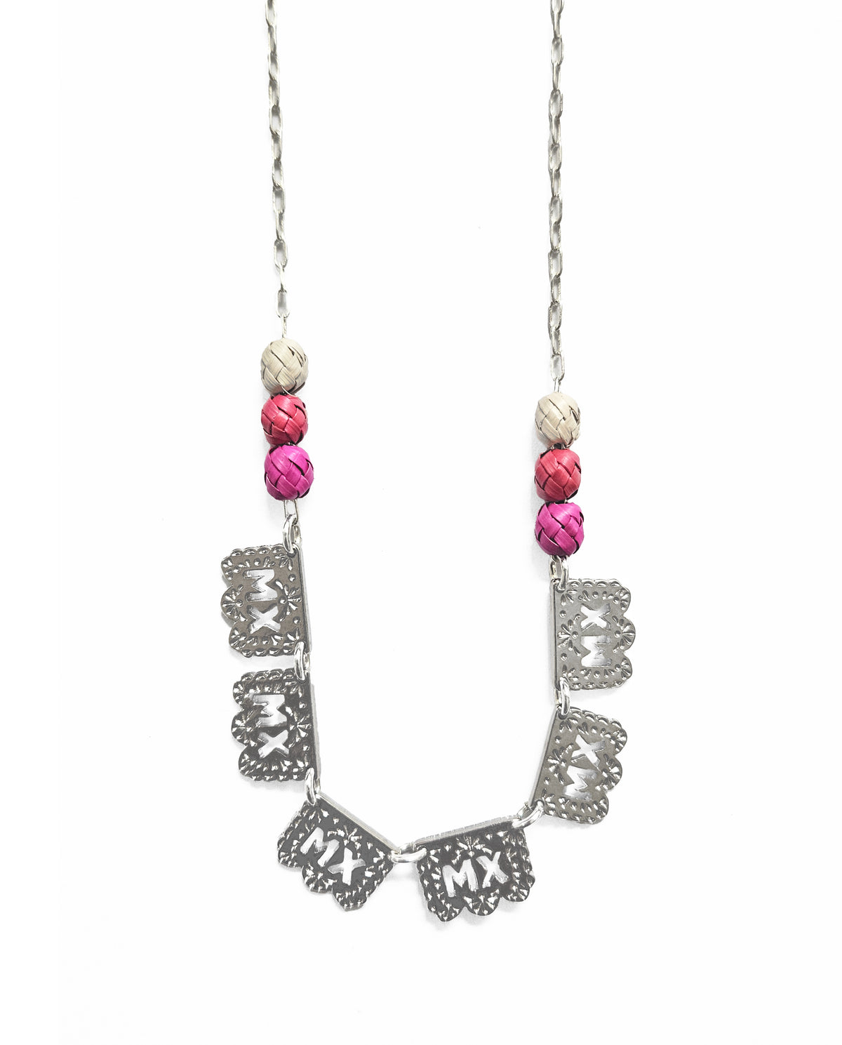 Collar Papel Picado Plata Completo