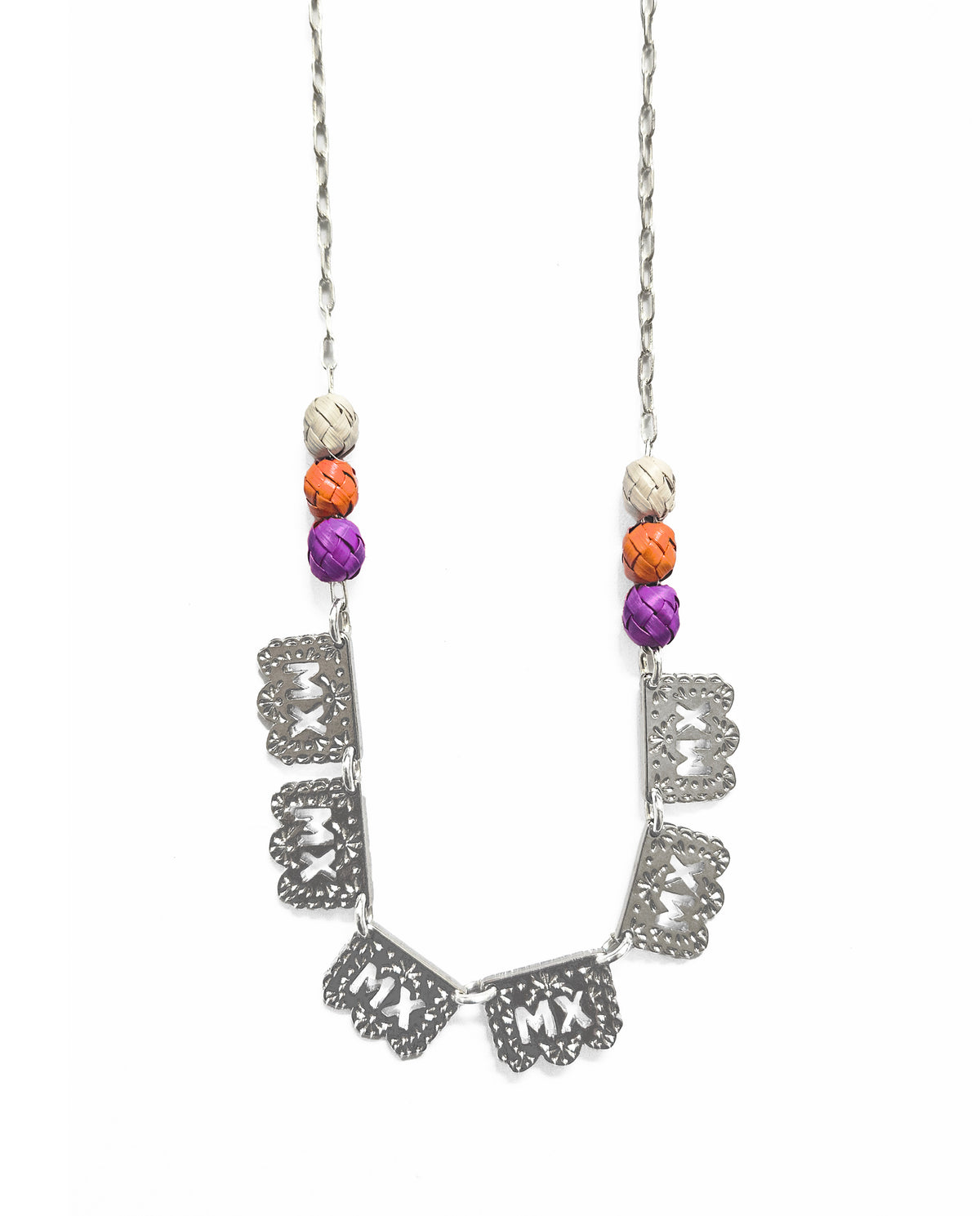 Collar Papel Picado Plata Completo