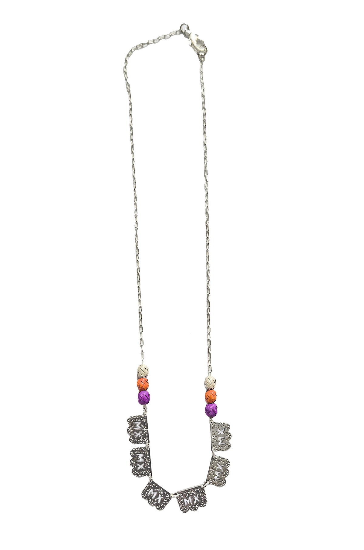 Collar Papel Picado Plata Completo