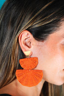 Aretes Karla de mimbre